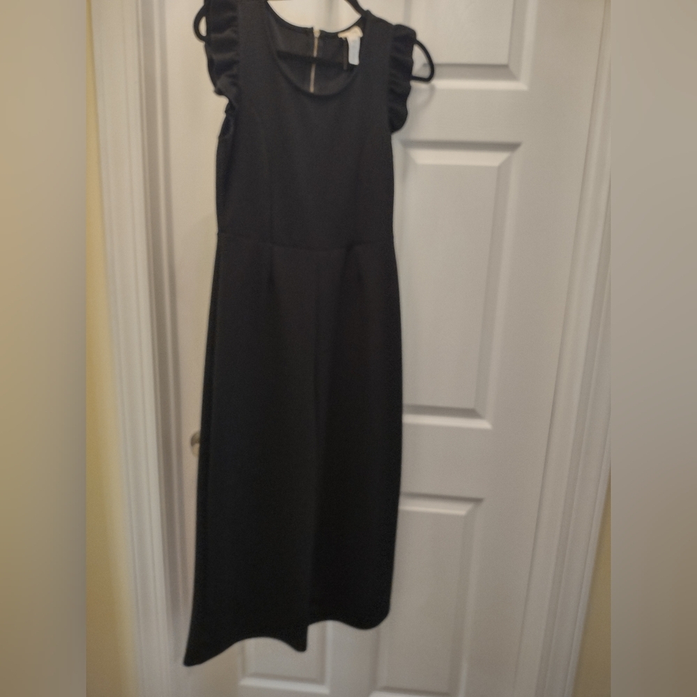 Black Jumpsuit With Gold Zipper On Back